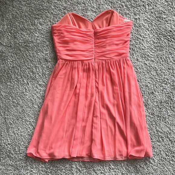 🎉🎉HP🎉🎉After six coral strapless chiffon dress. Size 10. - Picture 3 of 5